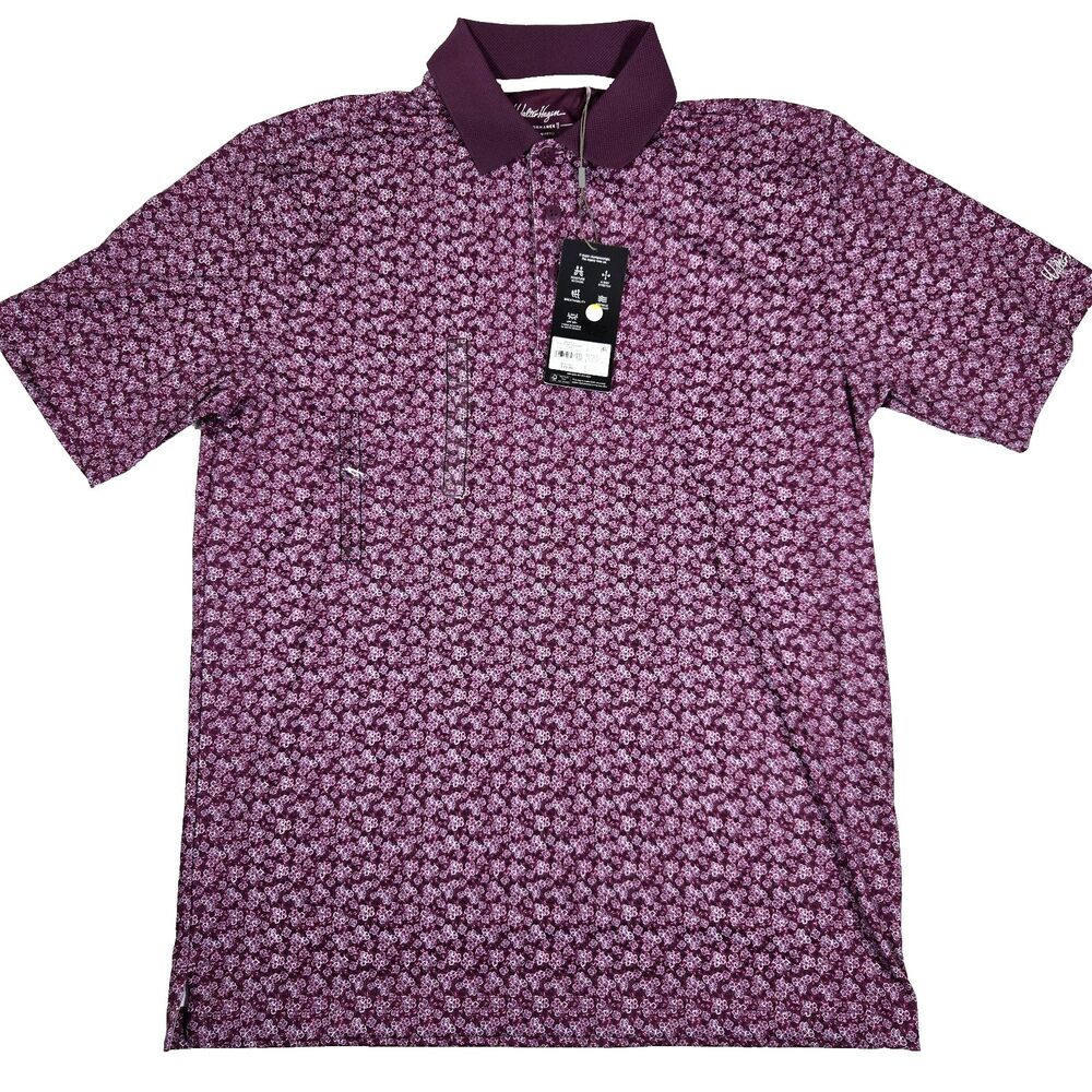 Walter Hagen Performance II Men's Dogwood Ditsy Polo Purple Size Small New